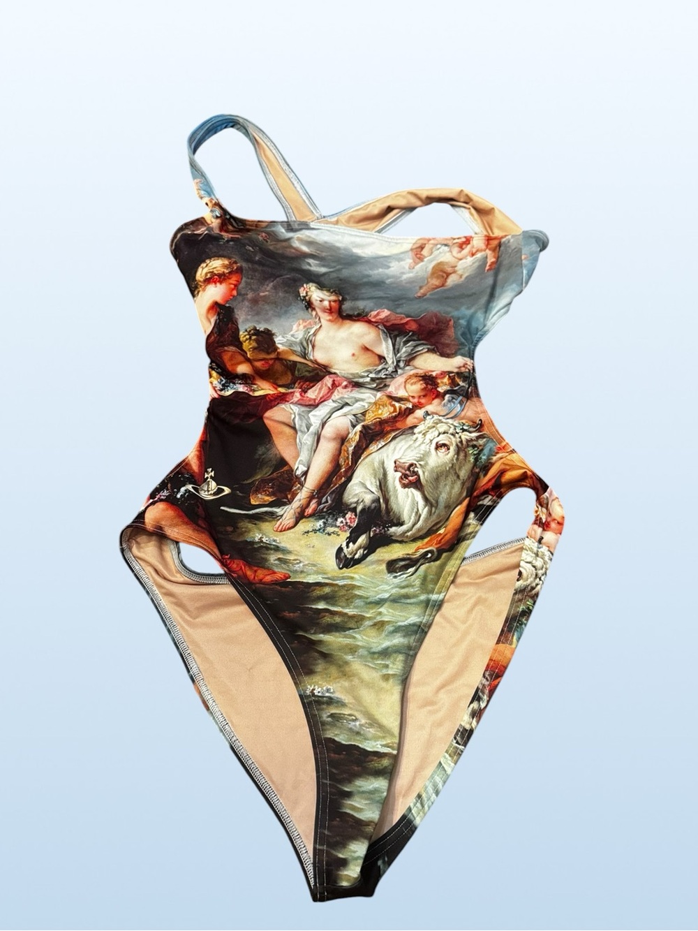 VIVIENNE WESTWOOD One-Shoulder Printed Women’s Swimsuit in Multicolore